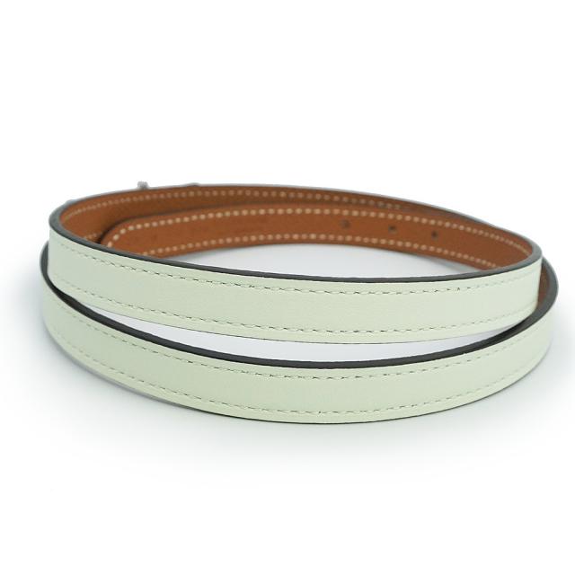 （新品・未使用品）HERMES エルメス シェーヌダンクル アンクル 13 ヴォースイフト ヴォーエプソン ヴェールフィズ ゴールド ライトグリーン ブラウン U刻印 リバーシブル ベルト 70CM レザー シルバー金具