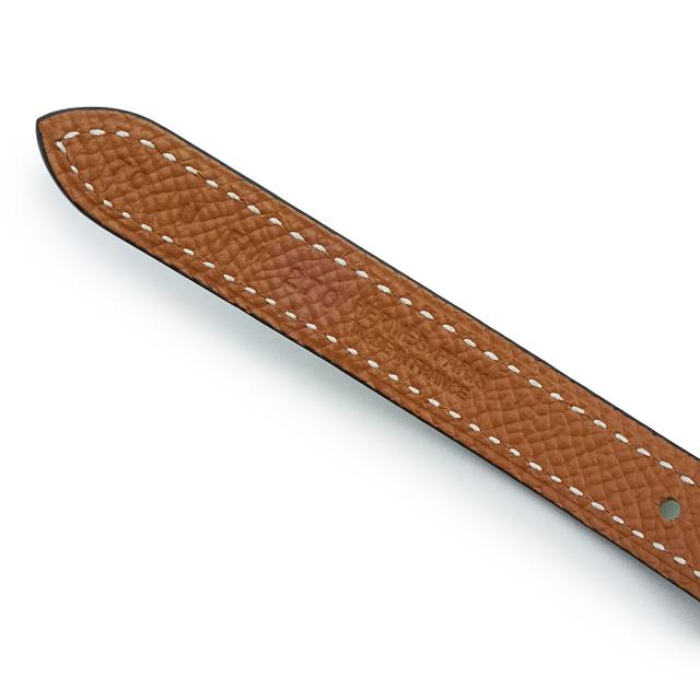（新品・未使用品）HERMES エルメス シェーヌダンクル アンクル 13 ヴォースイフト ヴォーエプソン ヴェールフィズ ゴールド ライトグリーン ブラウン U刻印 リバーシブル ベルト 70CM レザー シルバー金具