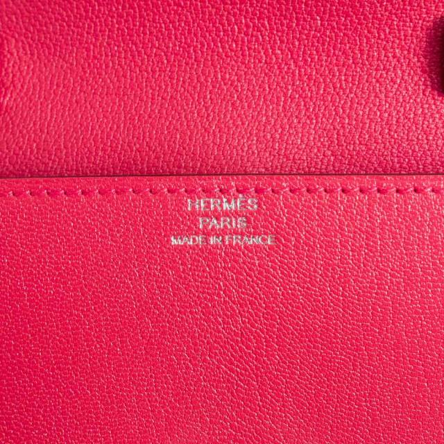 （新品・未当てはめる品）HERMES エルメス シェーヌダンクル シェーブルミゾール さくら色 エクストリーム B目じるし パウダーコンパクト ウォレット 二つ折り紙入れ シェブル なめし革 しろがね色金具 箱付