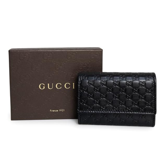 （未使用　展示品）GUCCI グッチ 295845 マイクログッチシマレザー ブラック コインケース 小銭入れ 財布 シルバー金具 箱付_1