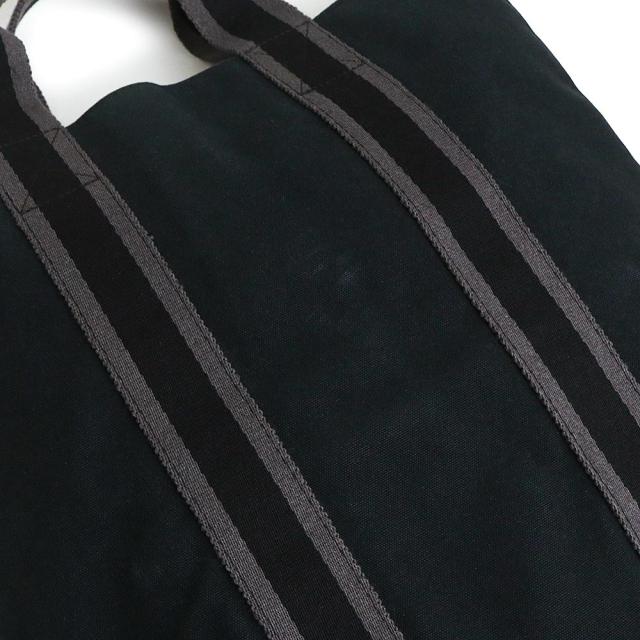 （中古）HERMES エルメス フールトゥ カバス コットンキャンバス ブラック グレー トート ハンドバッグ_9
