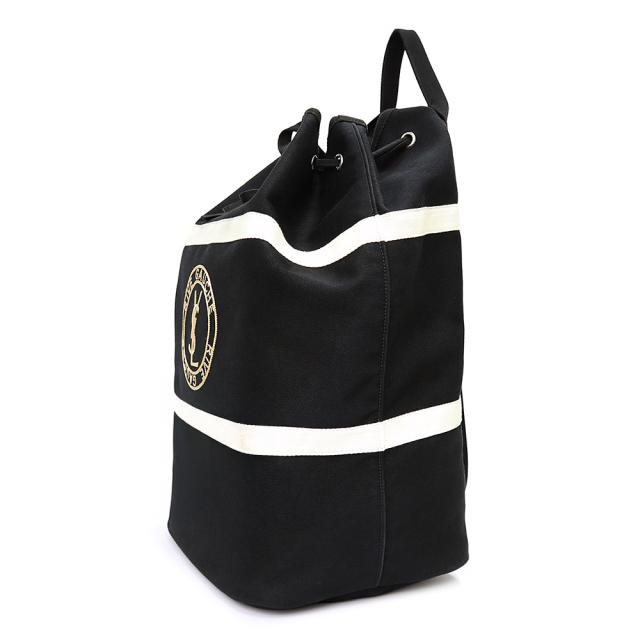 （美品）SAINT LAURENT PARIS サンローランパリ 734682 リヴ ゴーシュ スリングバック キャンバス ブラック リュック デイパック バックパック シルバー金具_3