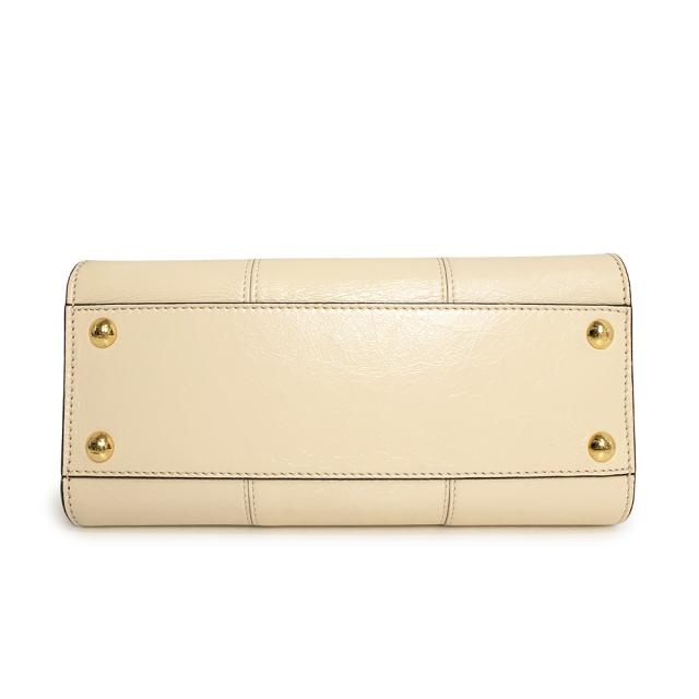 （未使用　展示品）FENDI フェンディ 8BN244 ピーカブー ミニ シャイニーラムスキン レザー カメリア ベージュ 2Way ショルダー ハンドバッグ 斜め掛け ゴールド金具_6