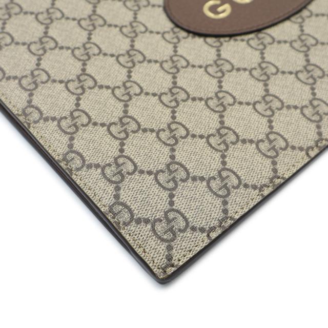 （未当てはめる 見せびらかす品）GUCCI グッチ 473956 ネオ ヴィンテージ 虎上端 GGスプリームキャンバス なめし革 ベージュ エボニー 赤銅色 黄色 クラッチペダル御徒面子 二つ目 ヴィンテージゴールド金具