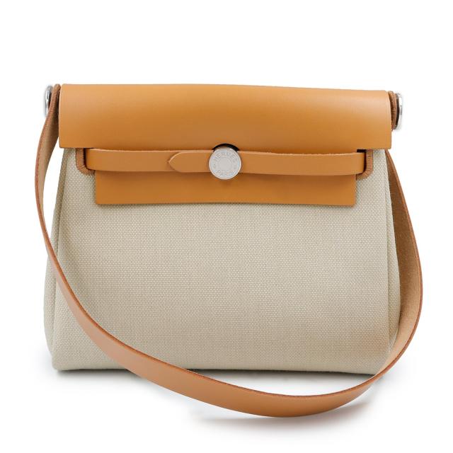 （新品・未使用品）HERMES エルメス エールバッグジップ 20 ミニ トワルミリタリー ヴァッシュハンター Natural Sable ナチュラルサブレ Beton ベトン  ベージュ グレー バイカラー K刻印 ショルダーバッグ 斜め掛け キャンバス レザー シルバー金具 箱付