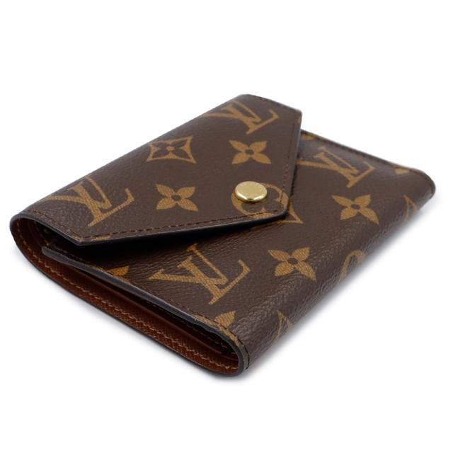 （美品）LOUIS VUITTON ルイ ヴィトン M62472 ポルトフォイユ ヴィクトリーヌ モノグラム グレインレザー ブラウン 三つ折り財布 ゴールド金具 箱付_5
