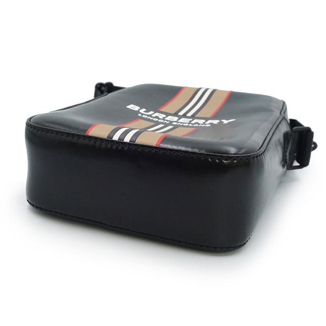 （未使用　展示品）BURBERRY バーバリー 8030016 THORNTON ソーントン アイコン ストライプ コーティングキャンバス ブラック ショルダーバッグ 斜め掛け ブラック金具_5