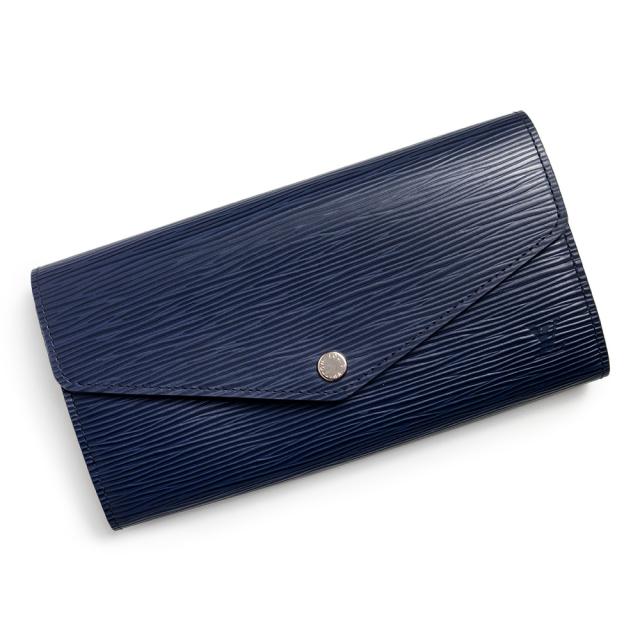 （新品・未使用品）LOUIS VUITTON ルイ ヴィトン M60585 ポルトフォイユ サラ エピレザー アンディゴブルー ネイビー 二つ折り長財布 シルバー金具 箱付