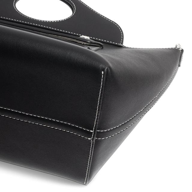 （未使用　展示品）BURBERRY バーバリー 8040123 ミニ ソフトポケット トート カーフスキン レザー ブラック 2Way ショルダー ハンドバッグ 斜め掛け シルバー金具_10