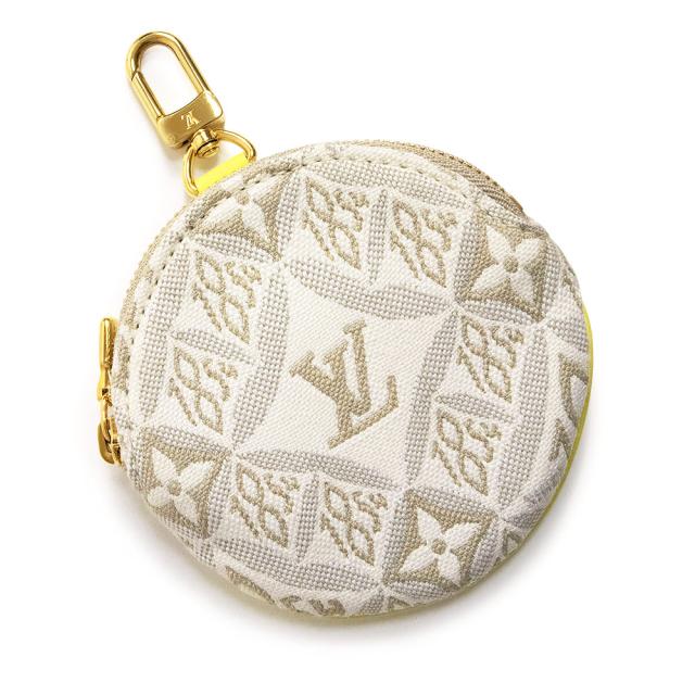 （新品・未使用品）LOUIS VUITTON ルイ ヴィトン M81173 ポルトモネ ロン SINCE1854 モノグラムジャガード レザー ホワイト イエロー コインケース 小銭入れ 財布 ゴールド金具 箱付