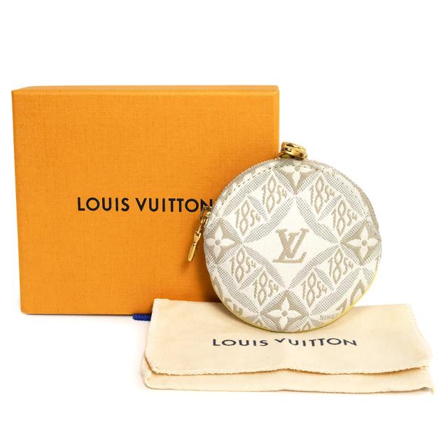 （新品・未使用品）LOUIS VUITTON ルイ ヴィトン M81173 ポルトモネ ロン SINCE1854 モノグラムジャガード レザー ホワイト イエロー コインケース 小銭入れ 財布 ゴールド金具 箱付_1