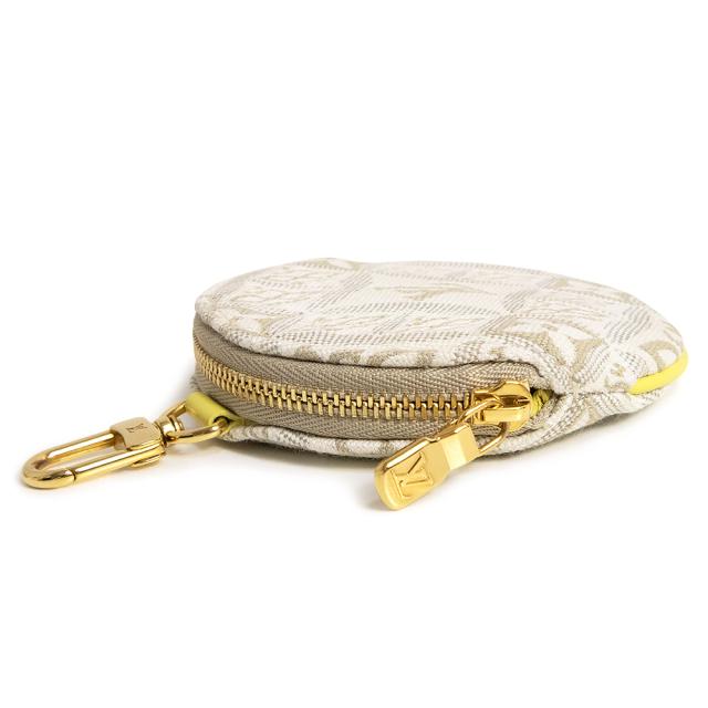 （新品・未使用品）LOUIS VUITTON ルイ ヴィトン M81173 ポルトモネ ロン SINCE1854 モノグラムジャガード レザー ホワイト イエロー コインケース 小銭入れ 財布 ゴールド金具 箱付_3