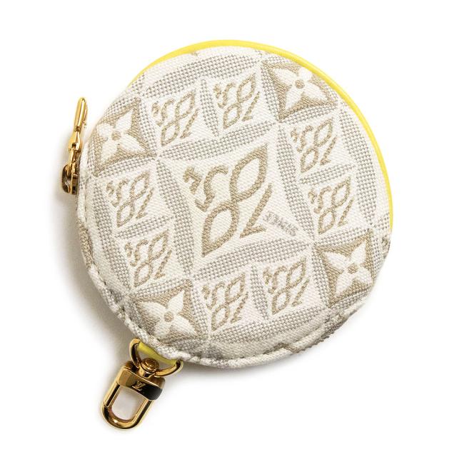 （新品・未使用品）LOUIS VUITTON ルイ ヴィトン M81173 ポルトモネ ロン SINCE1854 モノグラムジャガード レザー ホワイト イエロー コインケース 小銭入れ 財布 ゴールド金具 箱付_4