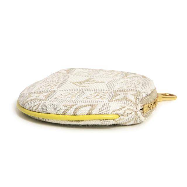 （新品・未使用品）LOUIS VUITTON ルイ ヴィトン M81173 ポルトモネ ロン SINCE1854 モノグラムジャガード レザー ホワイト イエロー コインケース 小銭入れ 財布 ゴールド金具 箱付_5