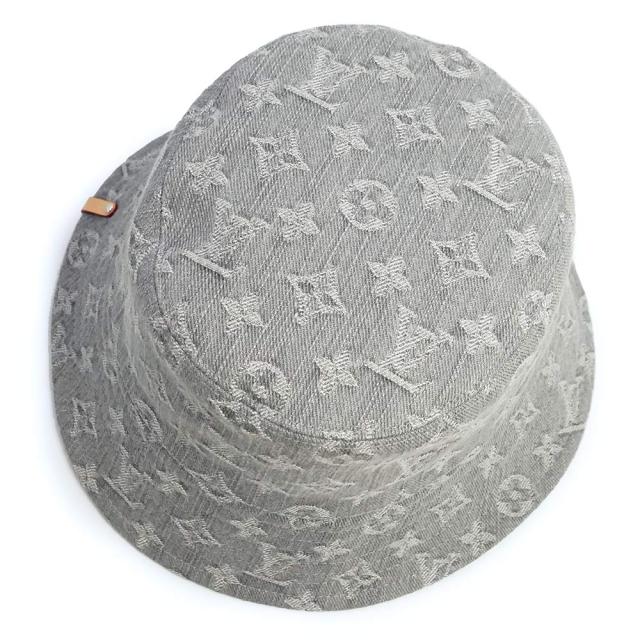 （美品）LOUIS VUITTON ルイ ヴィトン M7952M デニム バケット ハット リバーシブル コットン100％ ウォッシュドグレー ブラック 帽子 Sサイズ_3
