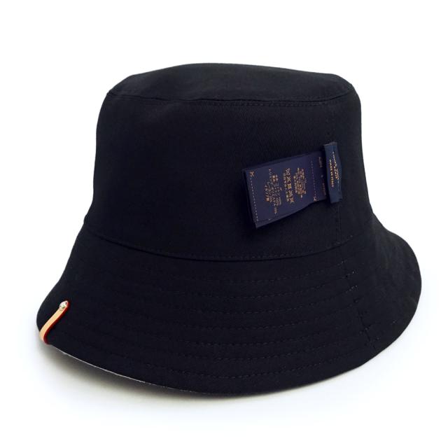 （美品）LOUIS VUITTON ルイ ヴィトン M7952M デニム バケット ハット リバーシブル コットン100％ ウォッシュドグレー ブラック 帽子 Sサイズ_4