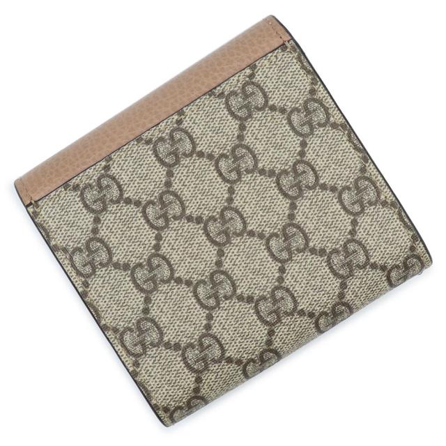 （美品）GUCCI グッチ 598587 GGマーモント ダブルG バイカラー ミディアム ウォレット GGスプリームキャンバス レザー ベージュ ダスティピンク 二つ折り財布 ゴールド金具_6