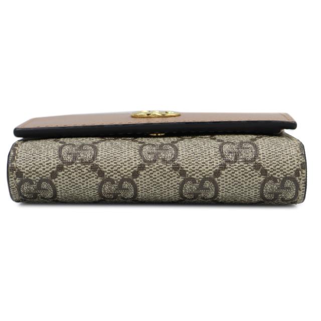 （美品）GUCCI グッチ 598587 GGマーモント ダブルG バイカラー ミディアム ウォレット GGスプリームキャンバス レザー ベージュ ダスティピンク 二つ折り財布 ゴールド金具_7