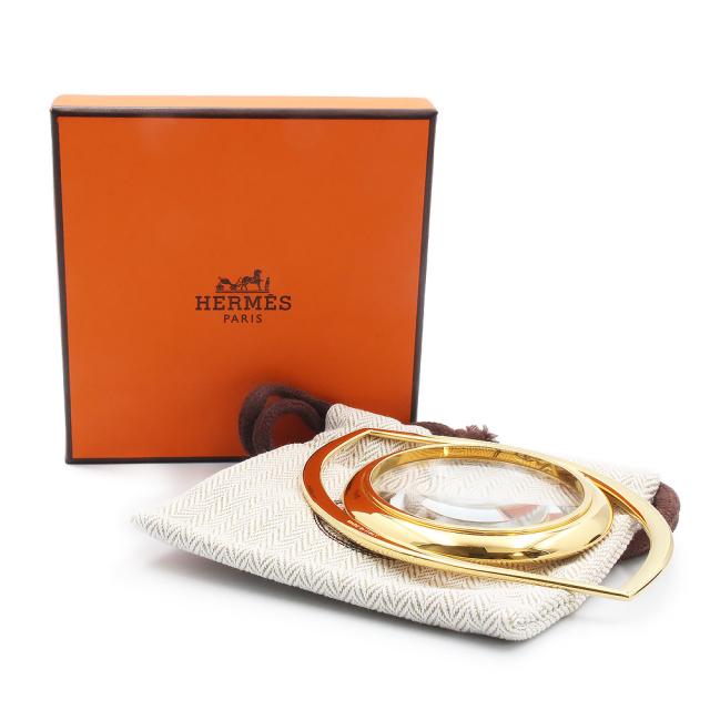 （未使用　展示品）HERMES エルメス ウイユ ド クレオパトラ ジャン コクトー デザイン ゴールド ルーペ 虫眼鏡 箱付_1