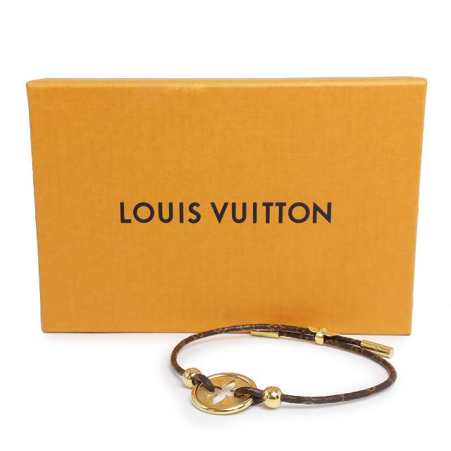 （美品）LOUIS VUITTON ルイ ヴィトン M8029A ブラスレ ベイビー フラワー モノグラム ブラウン ブレスレット ゴールド金具 箱付_1