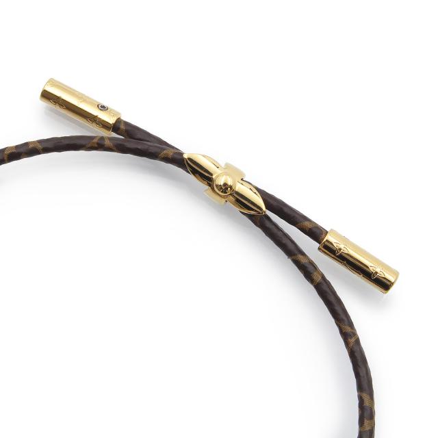 （美品）LOUIS VUITTON ルイ ヴィトン M8029A ブラスレ ベイビー フラワー モノグラム ブラウン ブレスレット ゴールド金具 箱付_3