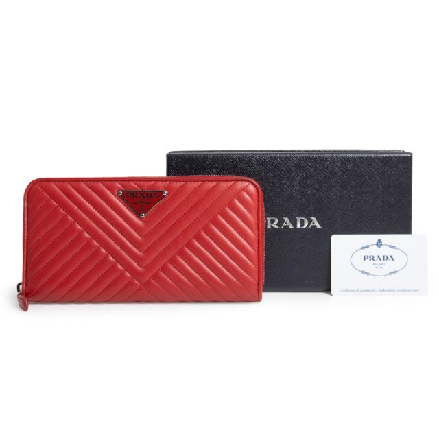 未使用 展示品）PRADA プラダ 1ML506 ラウンドファスナー ジップ 
