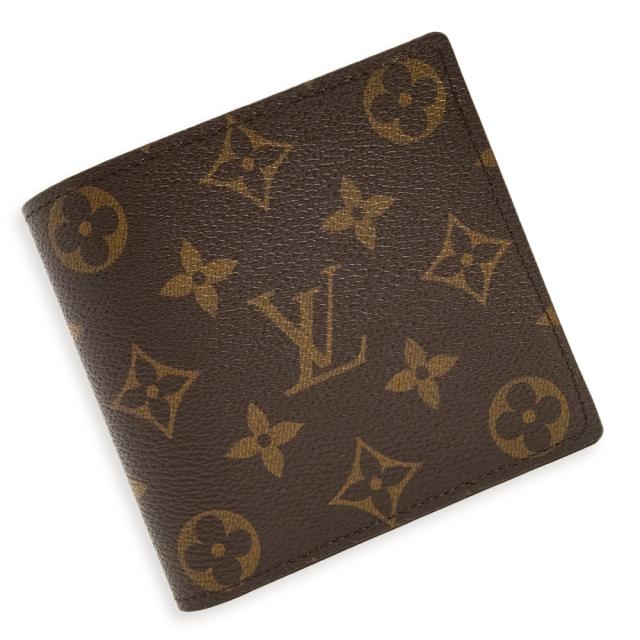 （未使用保管品）LOUIS VUITTON ルイ ヴィトン M61675 ポルトフォイユ マルコ モノグラム ブラウン 二つ折り財布 ゴールド金具 箱付