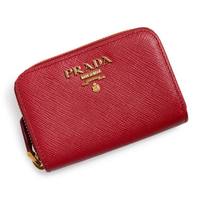（新品・未使用品）PRADA プラダ 1ML040 SAFFIANO METAL サフィアーノメタル レザー FUOCO フォーコ レッド カードケース 名刺入れ 定期入れ パスケース ゴールド金具 箱付