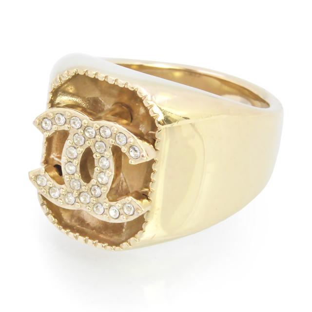 中古）CHANEL シャネル ABC623 ラージ ココマーク ラインストーン