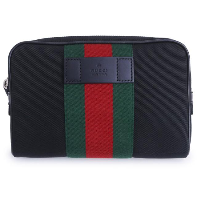 （未使用　展示品）GUCCI グッチ 630919 シェリー ウェビングライン ベルト テクノキャンバス レザー ブラック ウエスト ボディバッグ 斜め掛け ナイロン アンティークシルバー金具