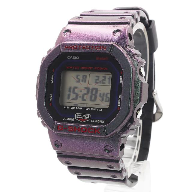 （未使用　展示品）CASIO カシオ DW-B5600AH-6JF Gショック G-SHOCK 5600シリーズ デジタル Aim High series Bluetooth搭載 クオーツ ステンレススチール 樹脂 パープル ブルー グラデーション 腕時計 シルバー金具 箱付