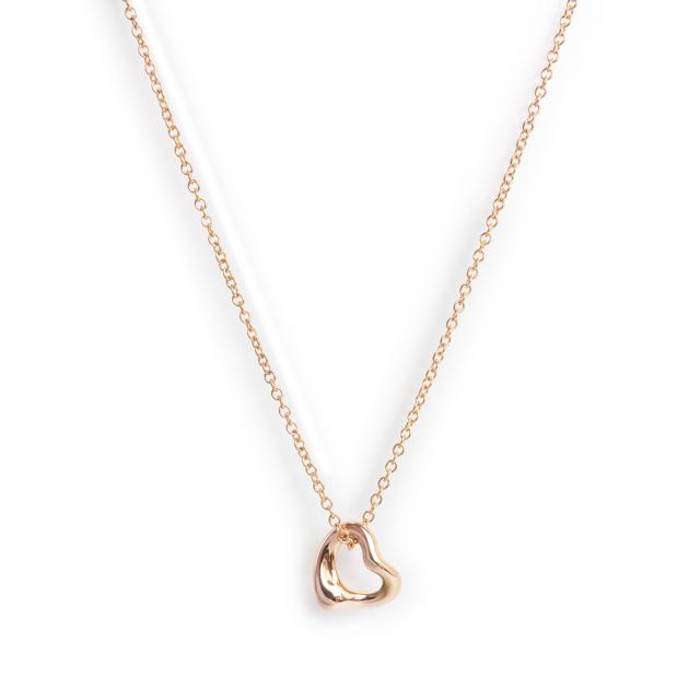 （美品）TIFFANY&Co. ティファニー 60957428 エルサ ペレッティ オープンハート ミニ ペンダント K18ローズゴールド 750 ネックレス 箱付
