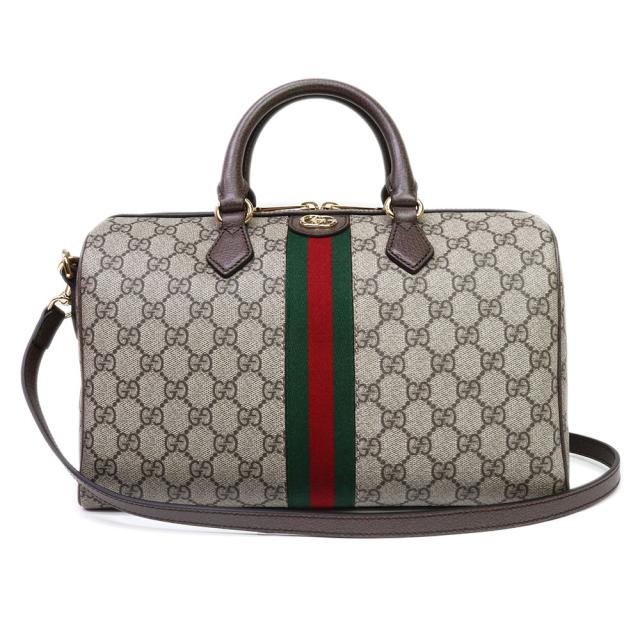 （未使用　展示品）GUCCI グッチ 772065 オフディア ミディアム トップ ハンドル 2WAY ショルダー ハンドバッグ 斜め掛け GGスプリームキャンバス レザー エボニー ブラウン ベージュ ゴールド金具