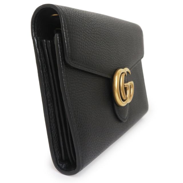 （未使用　展示品）GUCCI グッチ 401232 GGマーモント カーフスキン ブラック ショルダーバッグ チェーンウォレット 長財布 斜め掛け レザー アンティークゴールド金具_4