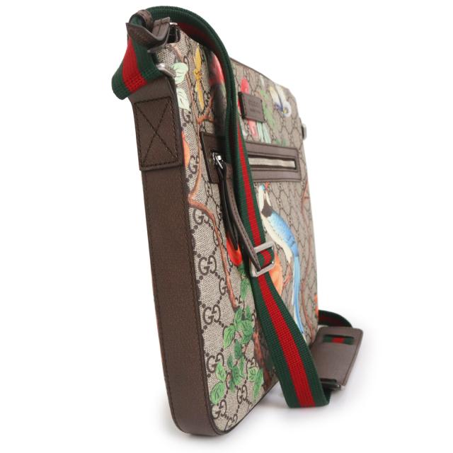 （未当てはめる 見せびらかす品）GUCCI グッチ 406408 禽鳥 ティアン GGスプリームキャンバス なめし革 ベージュ 赤銅色 ショルダーバッグ 曲がった掛け アンティークしろがね色金具
