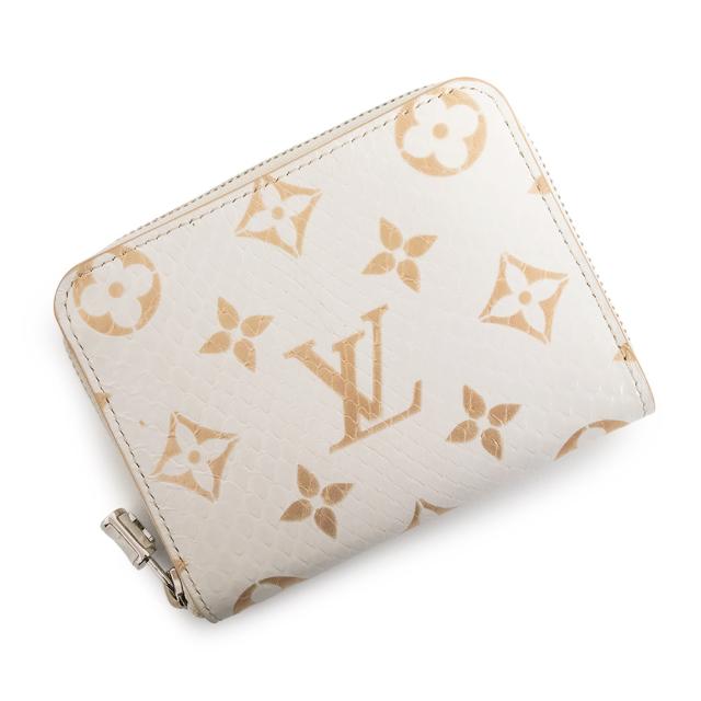 （未使用　展示品）LOUIS VUITTON ルイ ヴィトン N97726 ジッピー コインパース モノグラム パイソン ラテ ホワイト コインケース 小銭入れ 財布 エキゾチックレザー シルバー金具 箱付