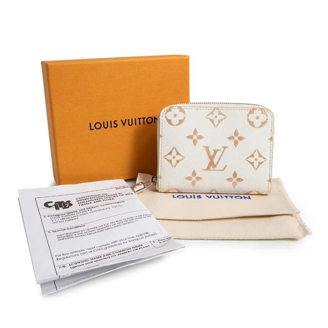 （未使用　展示品）LOUIS VUITTON ルイ ヴィトン N97726 ジッピー コインパース モノグラム パイソン ラテ ホワイト コインケース 小銭入れ 財布 エキゾチックレザー シルバー金具 箱付
