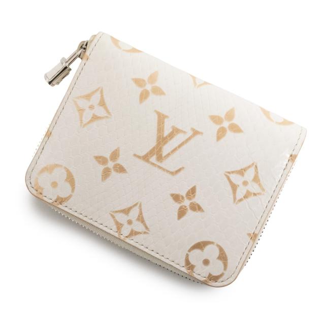 （未使用　展示品）LOUIS VUITTON ルイ ヴィトン N97726 ジッピー コインパース モノグラム パイソン ラテ ホワイト コインケース 小銭入れ 財布 エキゾチックレザー シルバー金具 箱付