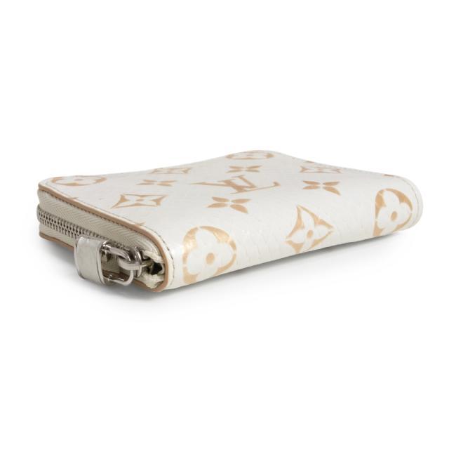 （未使用　展示品）LOUIS VUITTON ルイ ヴィトン N97726 ジッピー コインパース モノグラム パイソン ラテ ホワイト コインケース 小銭入れ 財布 エキゾチックレザー シルバー金具 箱付