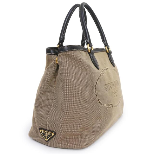 （美品）PRADA プラダ 1BA579 カーフスキン ロゴジャガード コルダ ネロ ブラウン ブラック 2way ショルダー 斜め掛け トートバッグ レザー ゴールド金具_4