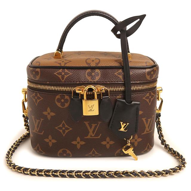 （未使用　展示品）LOUIS VUITTON ルイ ヴィトン M45165 ヴァニティ NV PM モノグラムリバース モノグラム ブラウン ブラック 2way ショルダー ハンドバッグ 斜め掛け ゴールド金具