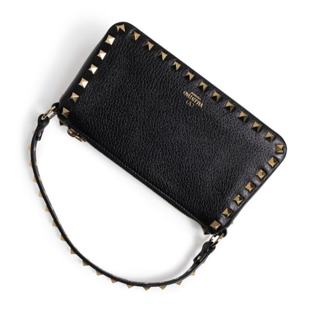 （未使用　展示品）Valentino Garavani ヴァレンティノ ガラヴァーニ 5W2B0J47VSF ロックスタッズ スモール グレインカーフレザー ブラック 2Way 斜め掛け ショルダー ハンドバッグ ゴールド金具_5