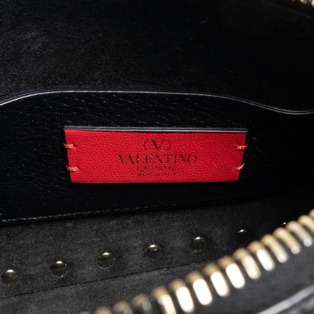 （未使用　展示品）Valentino Garavani ヴァレンティノ ガラヴァーニ 5W2B0J47VSF ロックスタッズ スモール グレインカーフレザー ブラック 2Way 斜め掛け ショルダー ハンドバッグ ゴールド金具_8