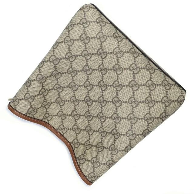 （未使用　展示品）GUCCI グッチ 815118 GGエンブレム スモール バケット 2WAY GGスプリームキャンバス レザー エボニー  ブラウン ベージュ ショルダー ハンドバッグ 斜め掛け ゴールド金具_4