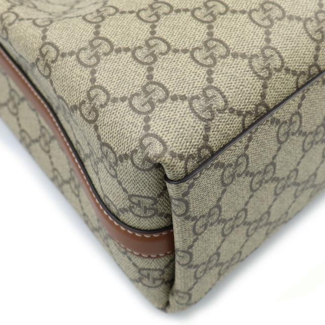 （未使用　展示品）GUCCI グッチ 815118 GGエンブレム スモール バケット 2WAY GGスプリームキャンバス レザー エボニー  ブラウン ベージュ ショルダー ハンドバッグ 斜め掛け ゴールド金具_8
