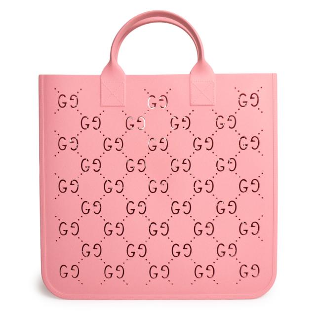 （未使用　展示品）GUCCI グッチ 679365 チルドレンズ GG トート パンチングロゴ ラバー ピンク ハンドバッグ