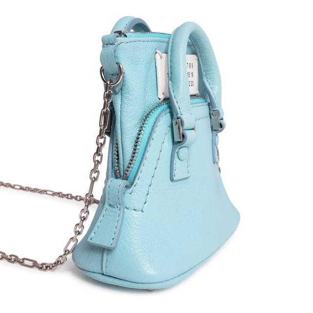 （未使用　展示品）Maison Margiela メゾン マルジェラ SB1WG0022 5AC クラシック ベビー ゴートスキン レザー アクア ブルー チェーン ショルダーバッグ 斜め掛け シルバー金具_2