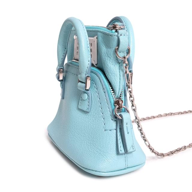 （未使用　展示品）Maison Margiela メゾン マルジェラ SB1WG0022 5AC クラシック ベビー ゴートスキン レザー アクア ブルー チェーン ショルダーバッグ 斜め掛け シルバー金具_3
