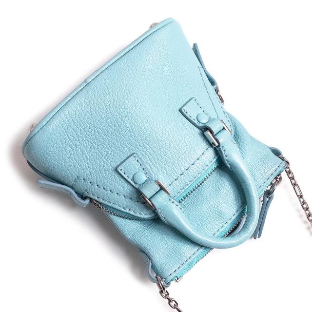 （未使用　展示品）Maison Margiela メゾン マルジェラ SB1WG0022 5AC クラシック ベビー ゴートスキン レザー アクア ブルー チェーン ショルダーバッグ 斜め掛け シルバー金具_4