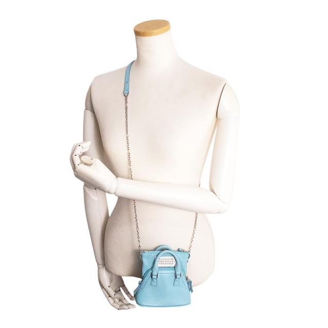 （未使用　展示品）Maison Margiela メゾン マルジェラ SB1WG0022 5AC クラシック ベビー ゴートスキン レザー アクア ブルー チェーン ショルダーバッグ 斜め掛け シルバー金具_6